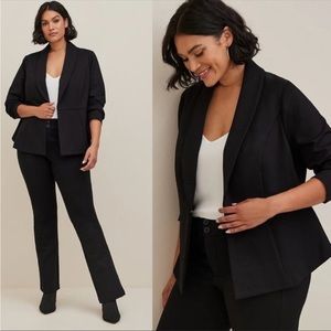 Torrid Studio Luxe Ponte Peplum Blazer Black Plus Size Size 5X
